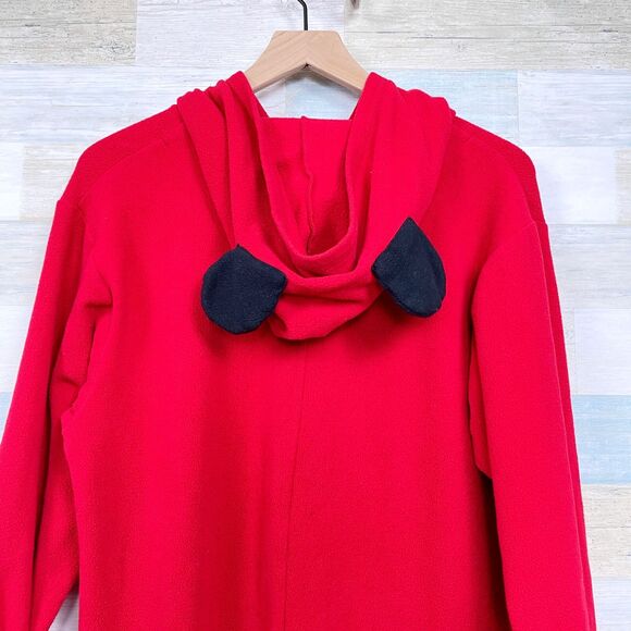 Disney Mickey Ears Hooded Fleece Footie Union Suit Pajamas Red Womens Large 12 - Picture 5 of 8